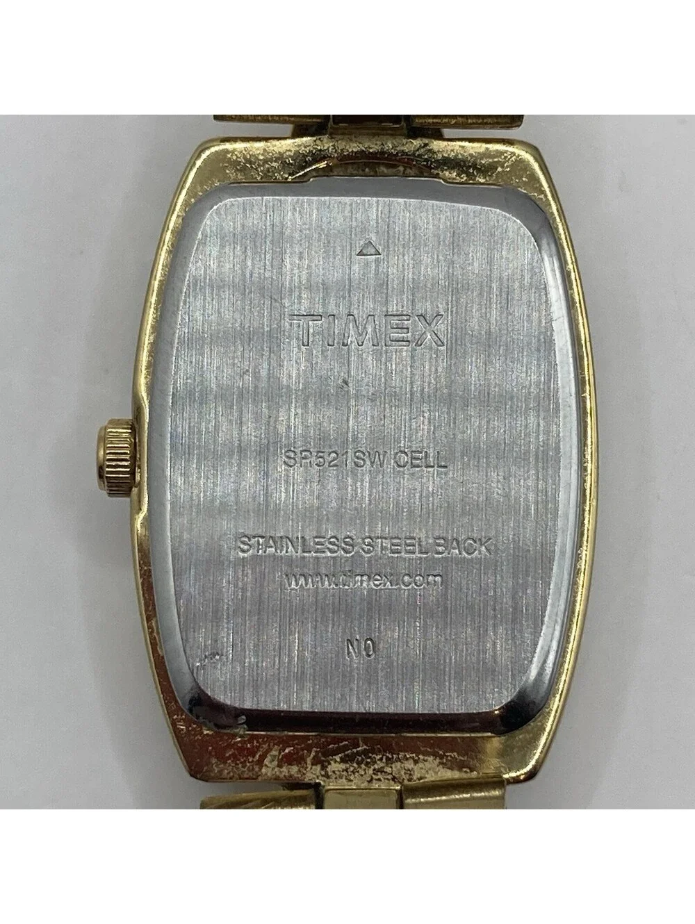 Vintage Timex Ladies Bangle Cuff Gold Tone Square Dial Watch Not Running